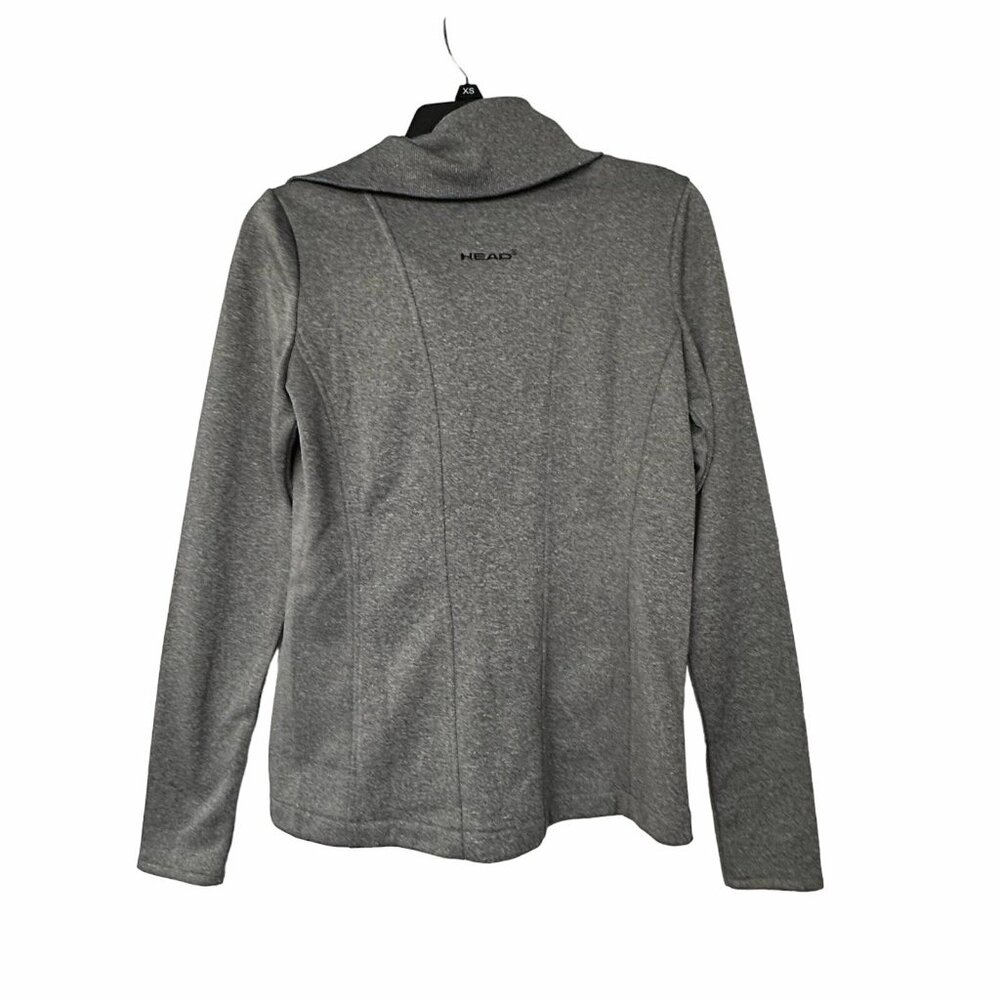 ⭐Size XS Women Jacket Head Long Sleeve Gray Two pocket athletic sport top tennis - Picture 2 of 7